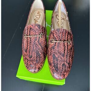 Sam Edelman Size 7.5 Lorraine Brown Snake Print Loafer NEW $150